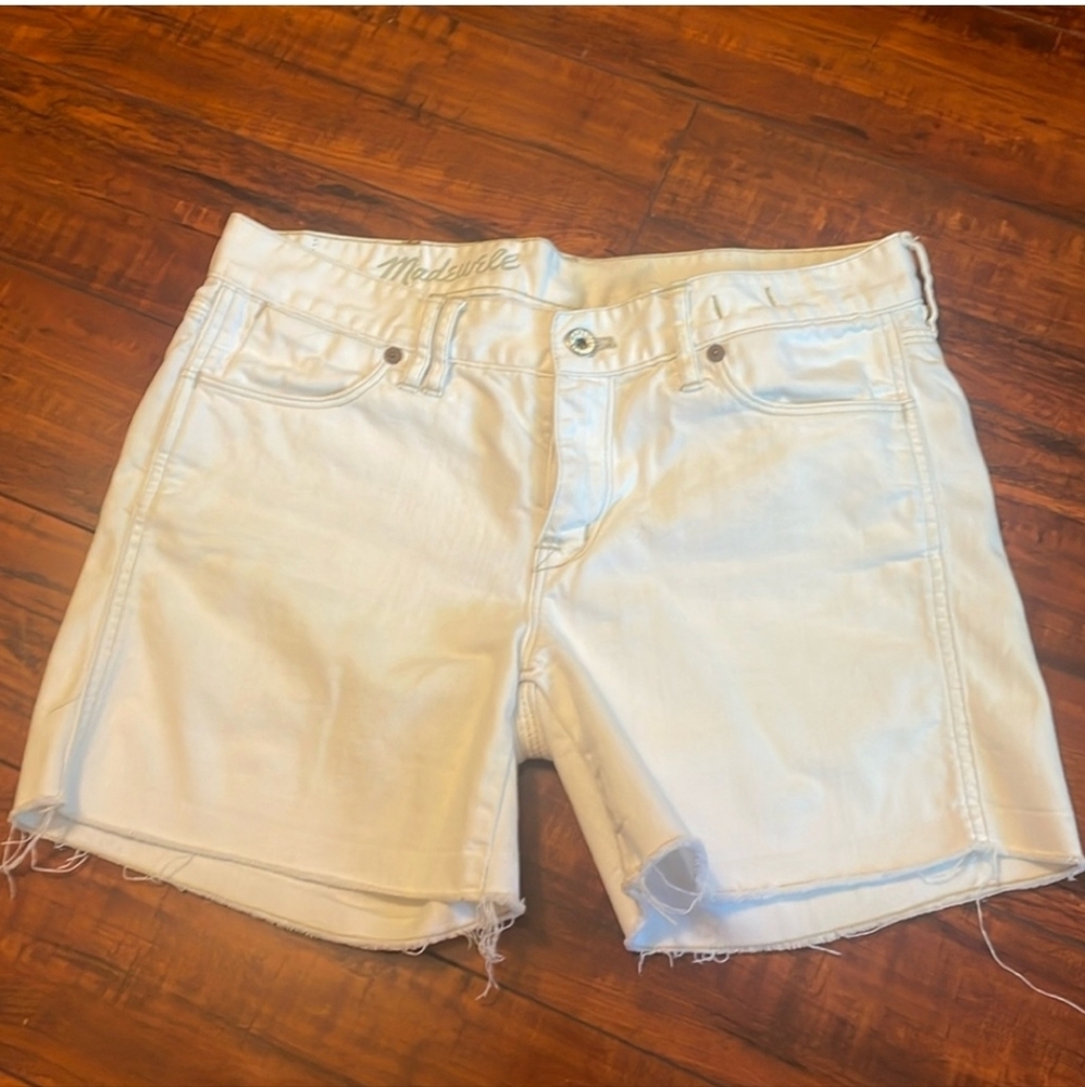 Madewell White Cut Off Shorts